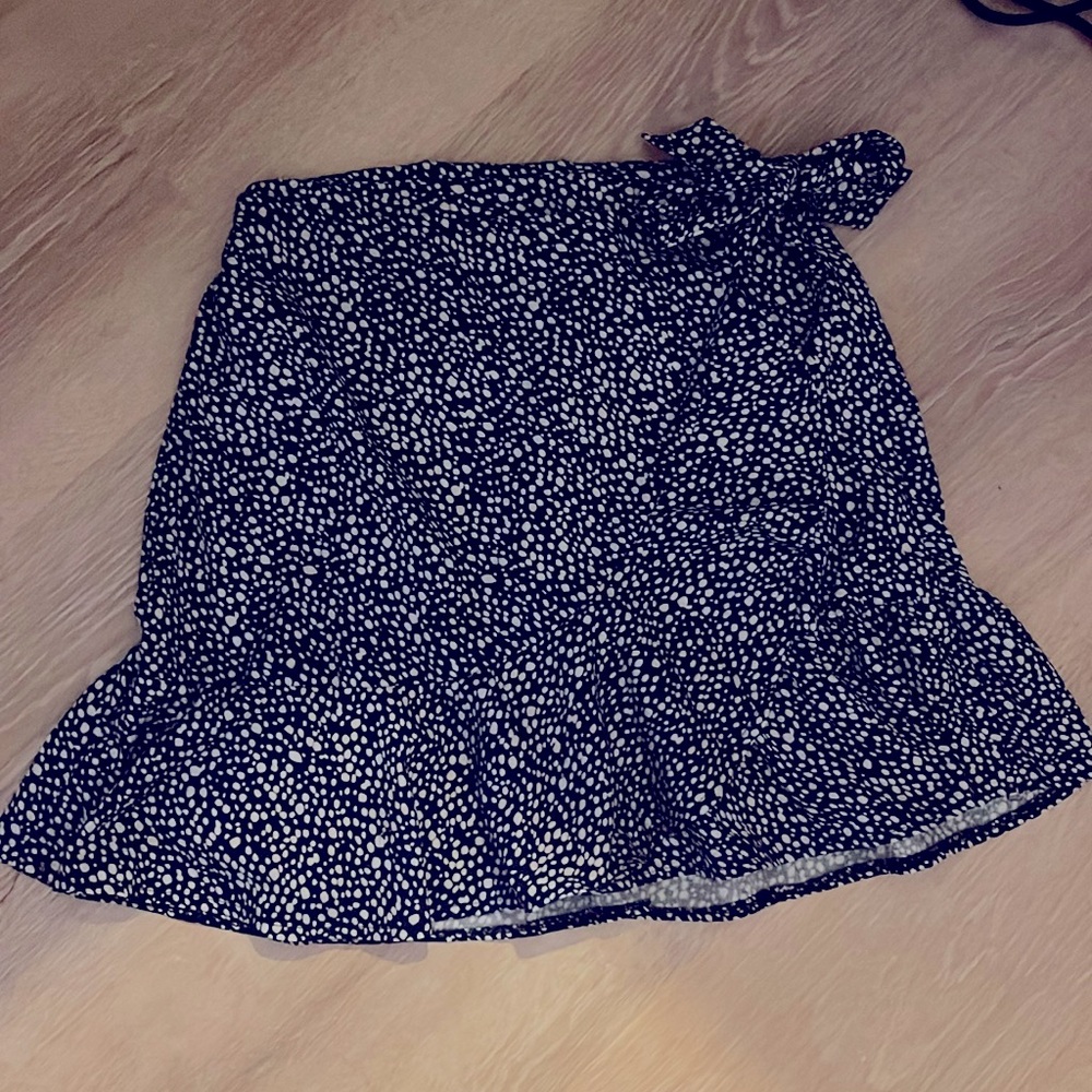 Blue and white flowy skirt